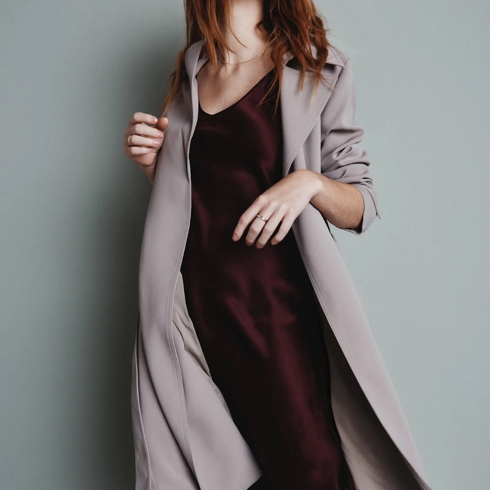 Silk Slip Dress in Purple (100% washable)